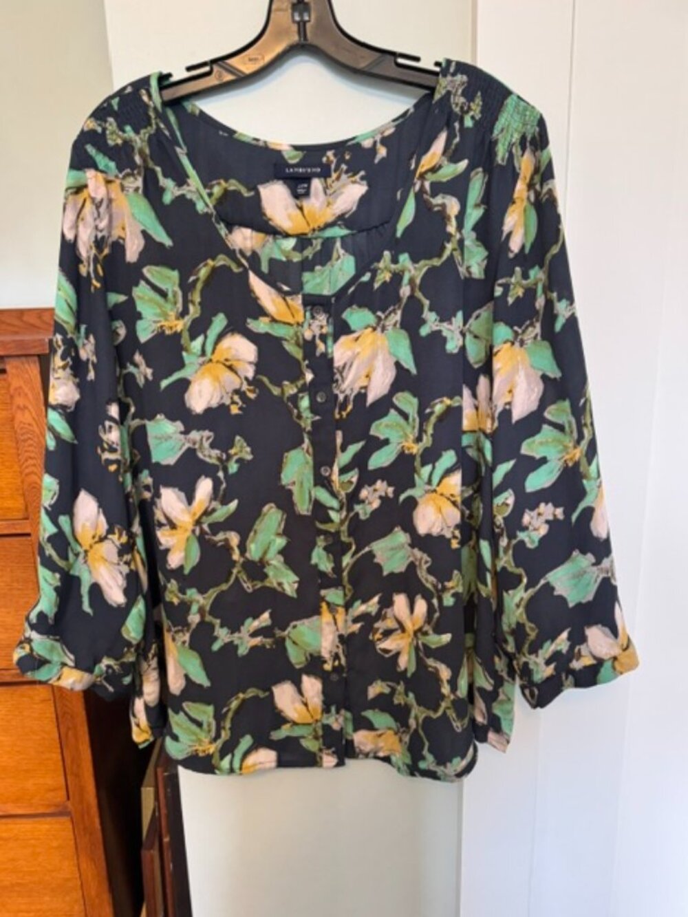 Lands End Floral Blouse - Size 3X